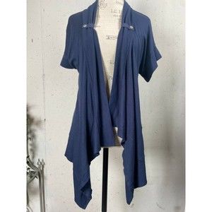 Splendid Navy Open Front Asymmetrical Hem Drape Waterfall Cardigan Size S
